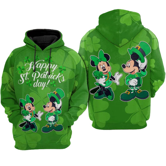 Mickey And Minne Mouse Patrick's Day 2022 Hoodie Zip Hoodie Moonbestprint