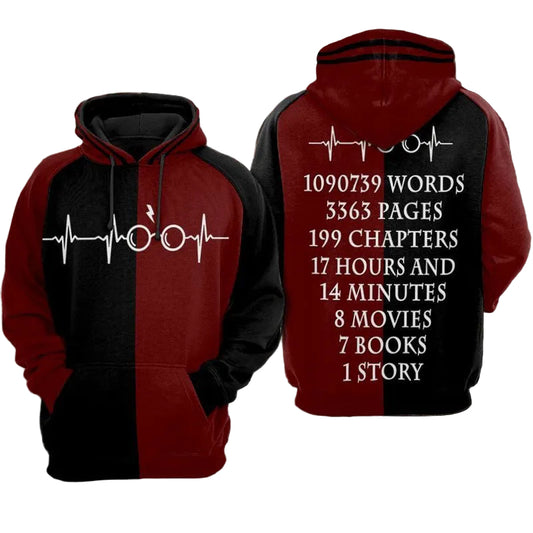 Harry Potter Heartbeat Over Print 3d Hoodie Zip Hoodie Moonbestprint