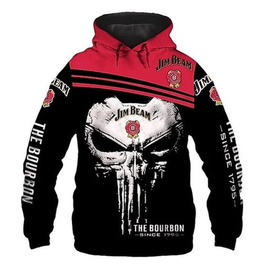 Jim Beam Punisher White Logo The Bourbon Since 1795 3d Hoodie Moonbestprint