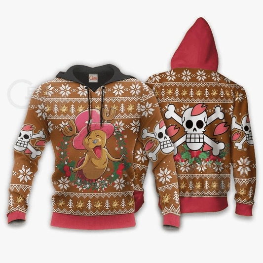 Happy Chopper Ugly Christmas One Piece Anime Manga For Men And Women 3d Hoodie Zip Hoodie Moonbestprint