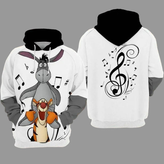 Tigger And Eeyore Cartoon Winnie The Pooh Over Print 3d Hoodie Zip Hoodie Moonbestprint