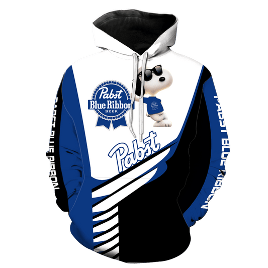 Snoopy The Peanuts Fan Gift, Pabst Blue Ribbon With Cool Snoopy Aop Hoodie, Zip Hoodie Moonbestprint