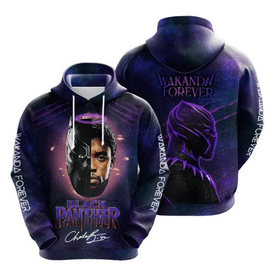 Black Panther Wakanda Forever Chadwick Signature 3d Hoodie Zip Hoodie Moonbestprint