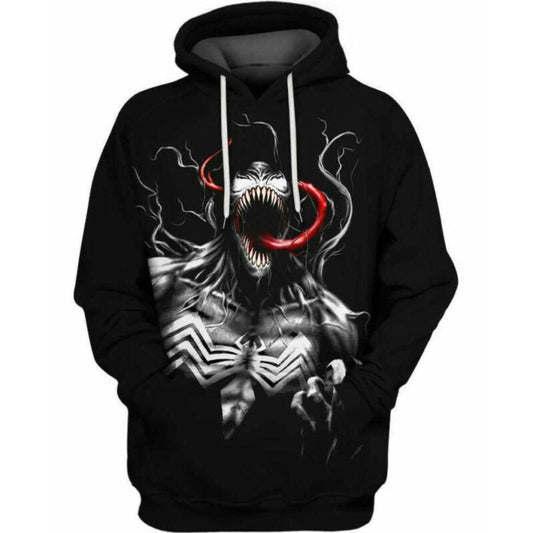 Venom In The Dark Marvel Over Print 3d Hoodie Zip Hoodie Moonbestprint