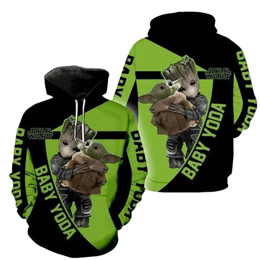 Groot Baby Yoda Star Wars Movies 1k170 Fan Gift 3d Hoodie Moonbestprint