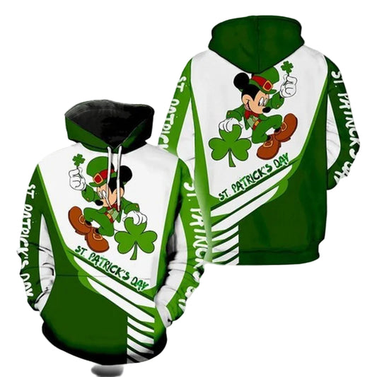 Irish Saint Patrick's Day Mickey Color Full 3d Hoodie Moonbestprint
