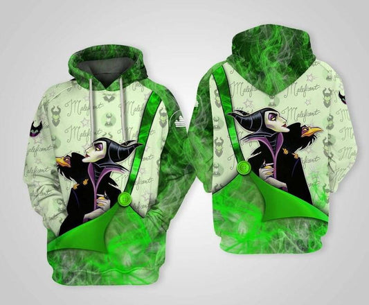 Disney Cartoon Fan Gift, Disney Vilians Maleficent Diablo All Over Print Hoodie, Zip Hoodie Moonbestprint