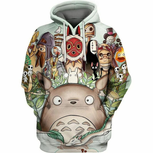A Tribute Of Studio Ghibli Totoro Spirited Away Howl's Moving Castle Over Print 3d Hoodie Zip Hoodie Moonbestprint
