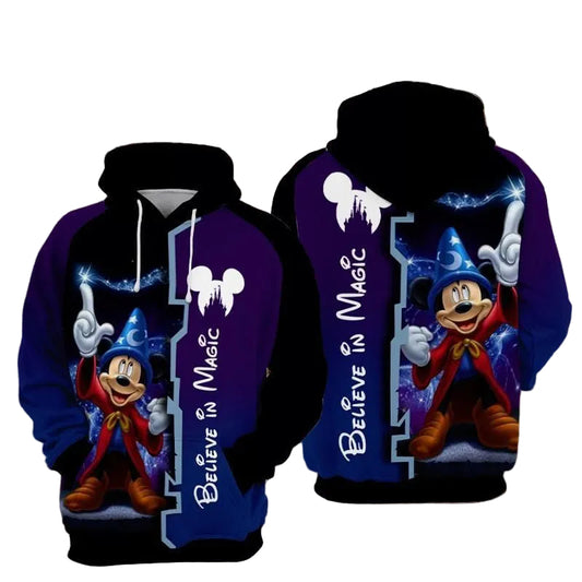 Wizard Mickey Mouse Disney Believe In Magic Over Print 3d Hoodie Zip Hoodie Moonbestprint