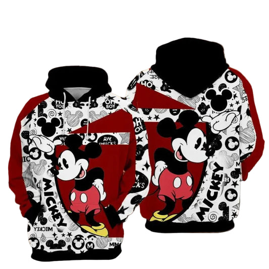 Mickey Mouse Aw Chucks Over Print 3d Hoodie Zip Hoodie Moonbestprint