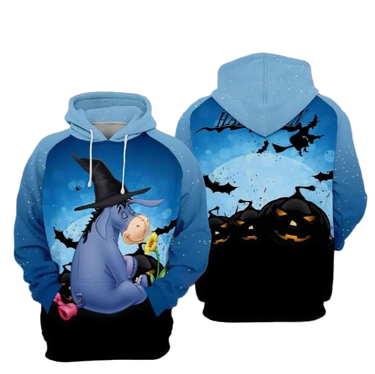 Eeyore Wizard Halloween Over Print 3d Hoodie Zip Hoodie Moonbestprint