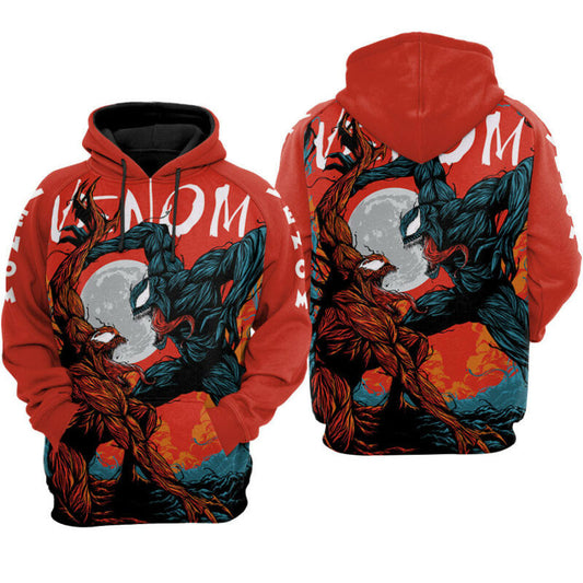 Venom Carnage Marvel Black Red Background Hoodie Zip Hoodie 2 Moonbestprint