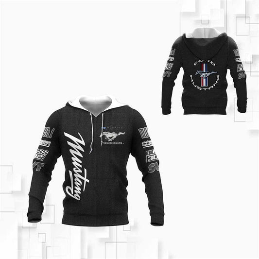 Ford Mustang Shirt Fan Gift 927, Stylist Unisex 3d Hoodie Zip Hoodie Moonbestprint