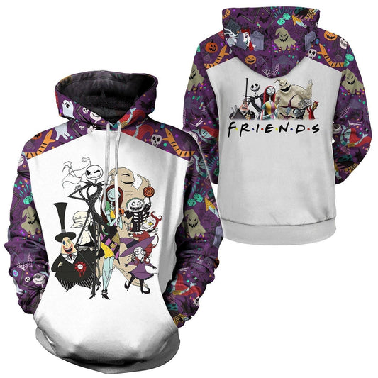 Jack Skellington And Friends Nightmare Before Christmas Aop Hoodie Zip Hoodie Moonbestprint
