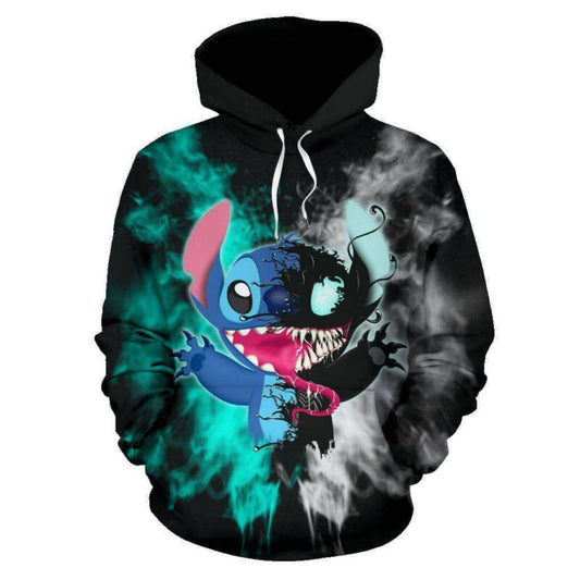 Stitch Cosplay Venom 3d Hoodie Zip Hoodie Moonbestprint