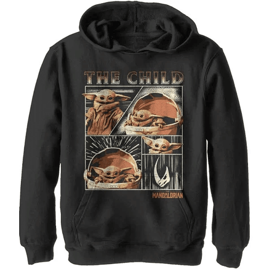Star Wars The Mandalorian Boy's The Child Collage Hoodie Black Moonbestprint