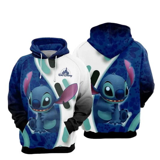 Cartoon Lilo And Stitch Over Print 3d Hoodie Zip Hoodie 1136 Moonbestprint