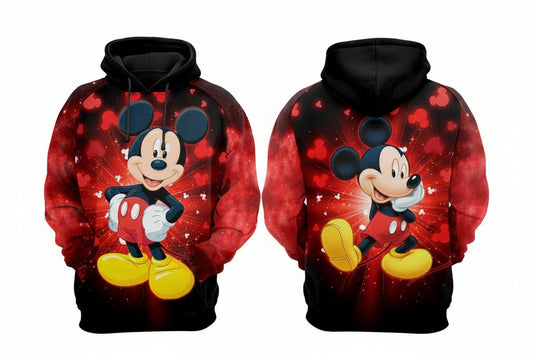 Mickey Red Black Glitter Disney Fan Gift, Stylist Unisex Cartoon Graphic O, Zip Hoodie Moonbestprint