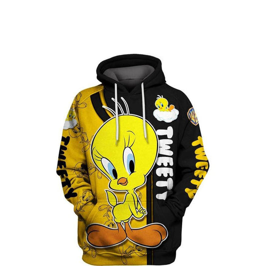 Tweety Canary, Cute Tweety Looney Tunes Aop Hoodie Moonbestprint