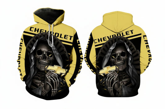 Chevrolet Skeleton Maiden 3d Hoodie Zip Hoodie Moonbestprint