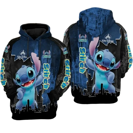 Stitch Cartoon Lilo And Stitch Disneyland Over Print 3d Hoodie Zip Hoodie Moonbestprint