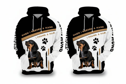 Dachshund When I Needed A Hand I Found A Paw 1 Over Print 3d Hoodie Zip Hoodie Moonbestprint
