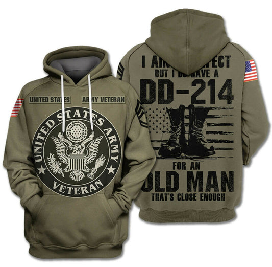Army Veteran Hoodie Old Man Dd214 3d Hoodie Zip Hoodie Moonbestprint