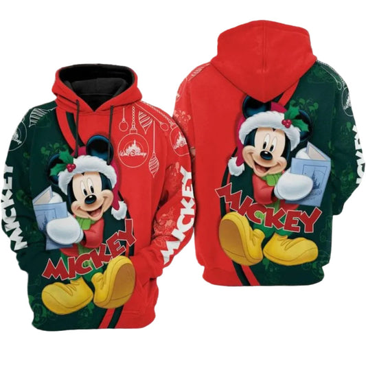 Mickey Mouse Marry Christmas Walt Disney Over Print 3d Hoodie Zip Hoodie Moonbestprint