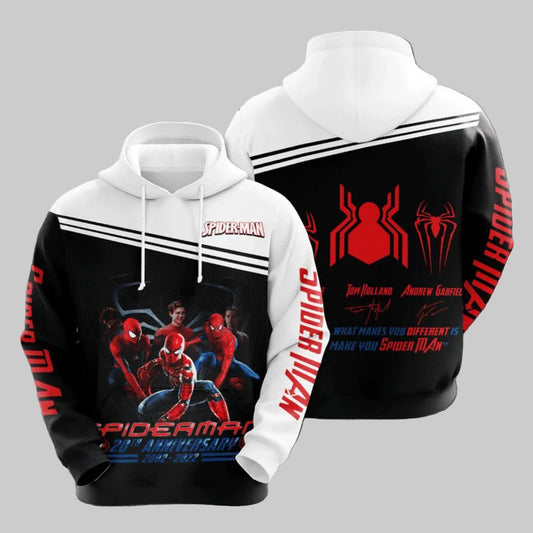 3 Spider Man Signature Fan Gift, Spider Man 20th Anniversary 2002 2022 All Over Print Hoodie Moonbestprint