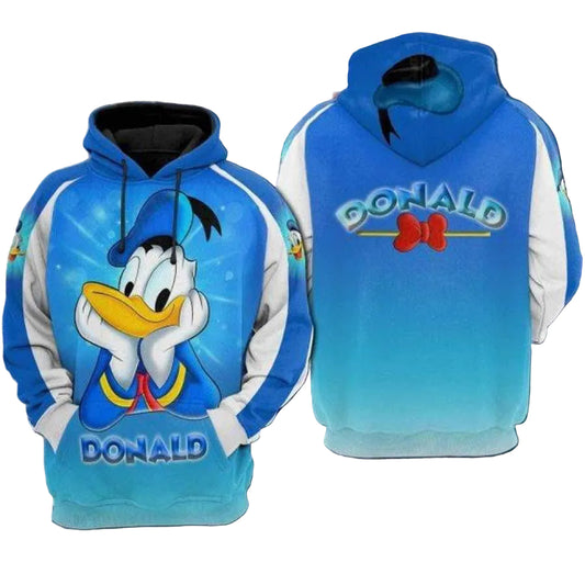 Disney Characters, Donald Duck Disney, Cute Donald Ver11 Aop Hoodie Moonbestprint