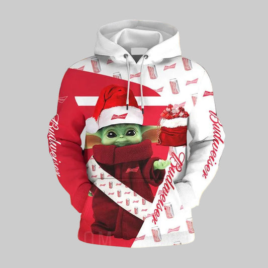 Baby Yoda Budweiser Hoodie And Zip Hoodie, Gift For Fan 3d All Over Print Shirt Hoodie Moonbestprint