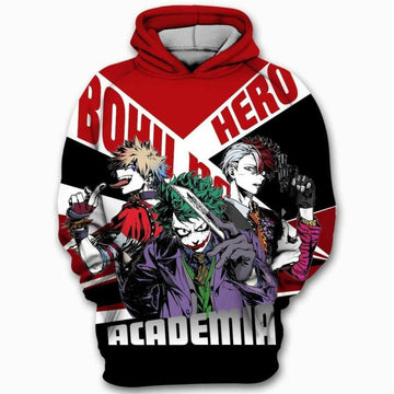 Deku Izuku Shoto Todoroki Joker Two-face My Hero Anime Men And Women 3d Hoodie Moonbestprint