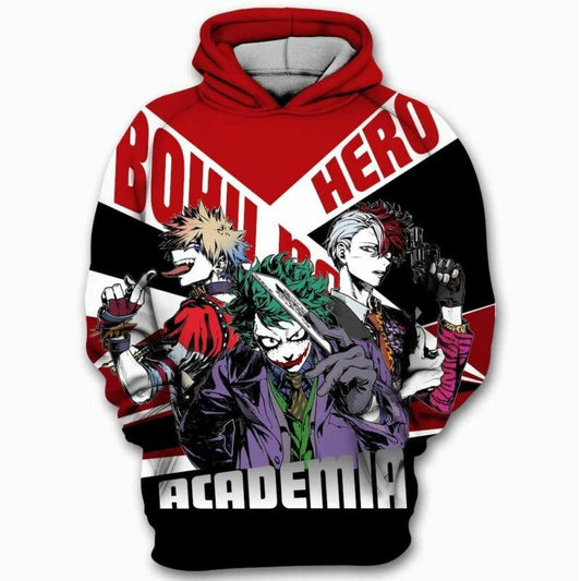 Deku Izuku Shoto Todoroki Joker Two-face My Hero Anime Men And Women 3d Hoodie Moonbestprint