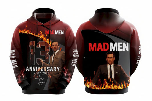 Madmen Signature 13th Anniversary Fire All Over Printed Custom 3d Hoodie Moonbestprint