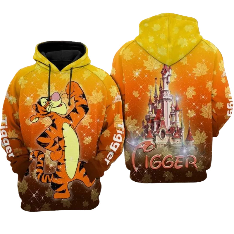 Tigger Cartoon Winnie The Pooh Disneyland 1 Over Print 3d Hoodie Zip Hoodie Moonbestprint
