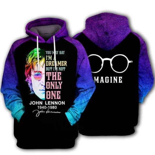 John Lennon 3d Hoodie Zip Hoodie Moonbestprint