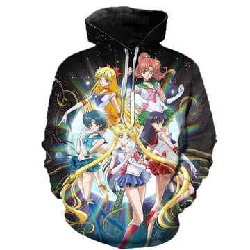 Hot Fashion Sailor Moon Over Print 3d Hoodie Zip Hoodie Moonbestprint