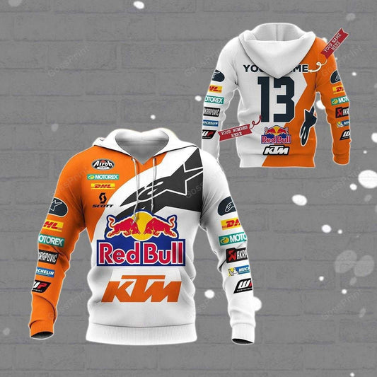 Custom Name And Number Motogp Red Bull Ktm Racing, Ready To Race All Over Print Hoodie, Zip Hoodie 29 Moonbestprint