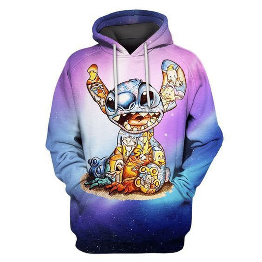 Lilo And Stitch Cute Lover 3d Hoodie Zip Hoodie 1238 Moonbestprint