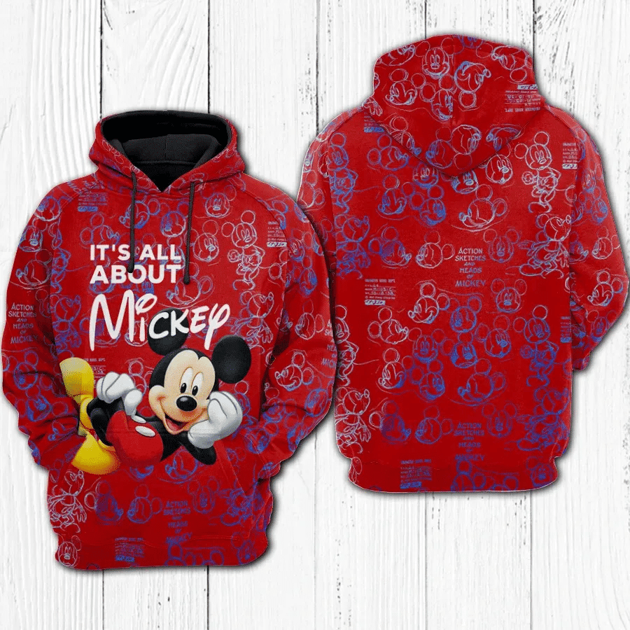It's All About Mickey Mouse Comics Disney 496 Fan Gift Stylist Unisex Cartoon Graphic Outfits Aop Hoodie Moonbestprint