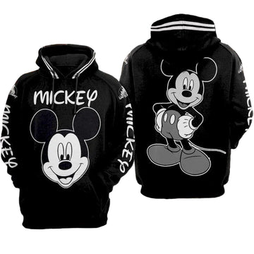 Mickey Mouse Disney, Mickey Black And White Ver5 Aop Hoodie Moonbestprint