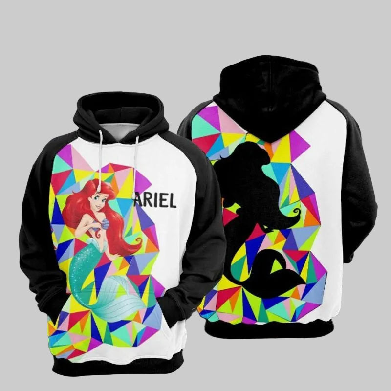 Ariel Cartoon The Little Mermaid 1 Over Print 3d Hoodie Zip Hoodie Moonbestprint