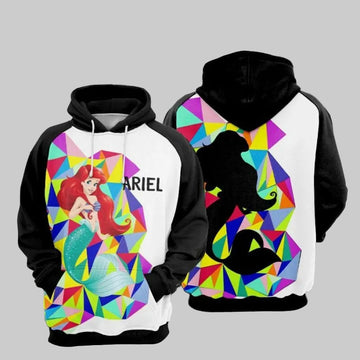 Ariel Cartoon The Little Mermaid 1 Over Print 3d Hoodie Zip Hoodie Moonbestprint
