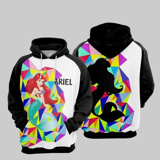 Ariel Cartoon The Little Mermaid 1 Over Print 3d Hoodie Zip Hoodie Moonbestprint