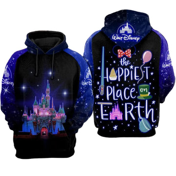Disney Hoodie Sweater Shirt The Happiest Place On Earth Over Print 3d Hoodie Zip Hoodie Moonbestprint
