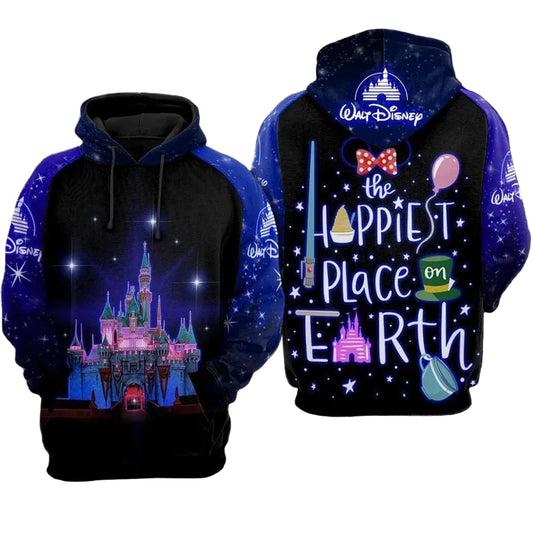 Disney Hoodie Sweater Shirt The Happiest Place On Earth Over Print 3d Hoodie Zip Hoodie Moonbestprint