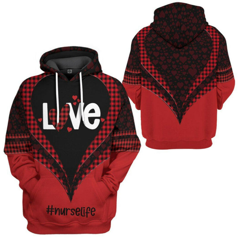Nurse Hoodie Nurse Life Valentine 3d Hoodie Zip Hoodie Moonbestprint