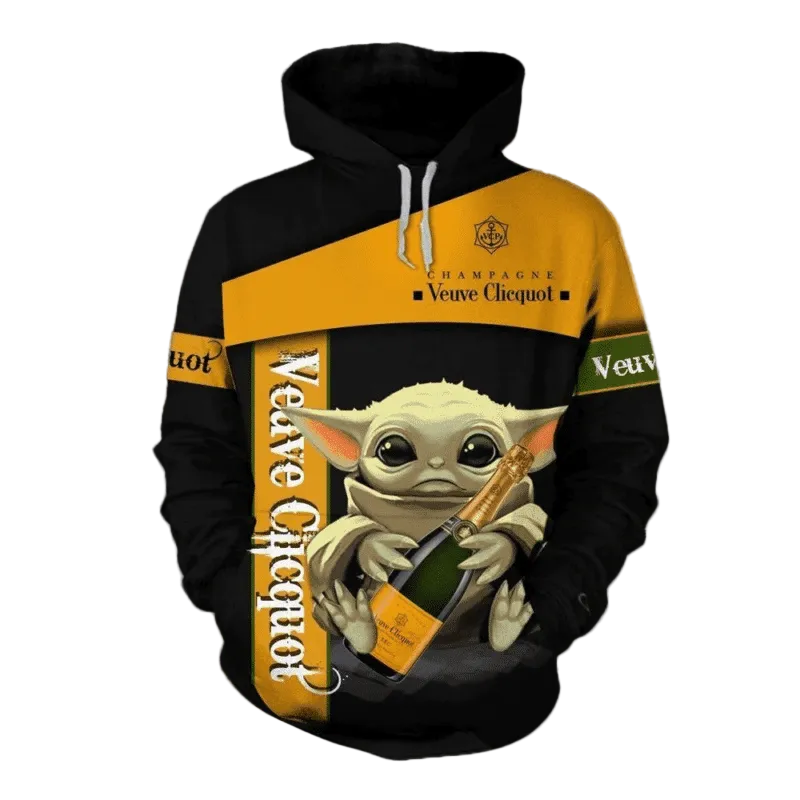 Veuve Clicquot Baby Yoda Hoodie 3d All Over Printed Hoodie Moonbestprint