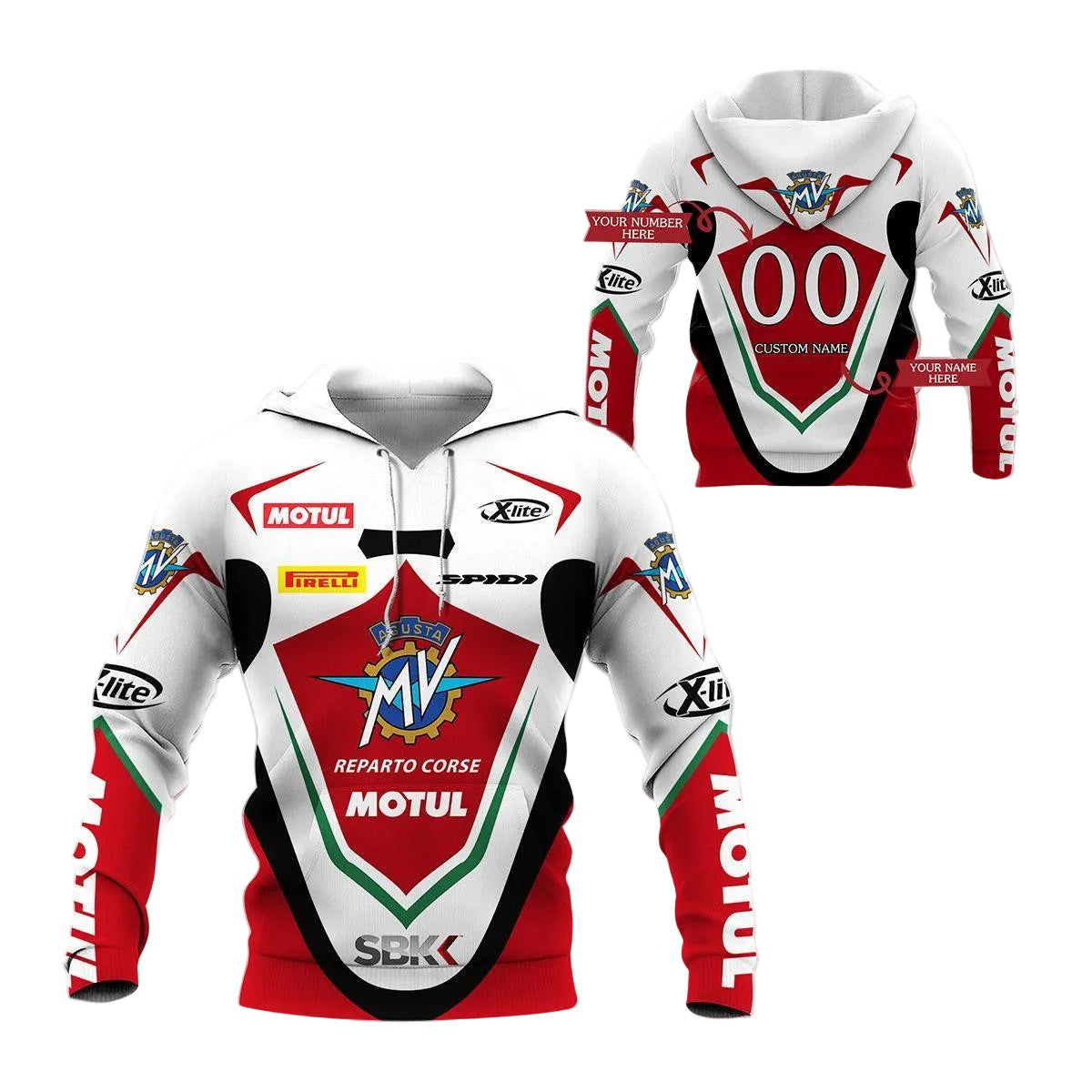 Custom Name &amp; Number Mv Agusta Racing Shirt Fan Gift 416, Stylist Unisex 3d Hoodie Zip Hoodie Moonbestprint