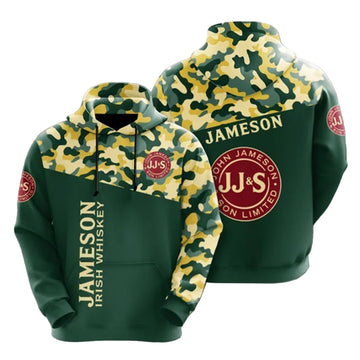Jameson Irish Whiskey Camo Pattern 3d Hoodie Moonbestprint